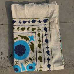 Handcrafted Cotton Suzani Quilt - Traditional Ethnic Embroidery, Bohemian Bedspread, Sofa Throw - thumbnail 4