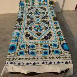 Handcrafted Cotton Suzani Quilt - Traditional Ethnic Embroidery, Bohemian Bedspread, Sofa Throw - thumbnail 2