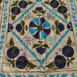 Handcrafted Cotton Suzani Quilt - Traditional Ethnic Embroidery, Bohemian Bedspread, Sofa Throw - thumbnail 3