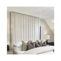 Plush Velvet Wall Mounted Headboard - UK Sizes, Lotus Design - thumbnail 1