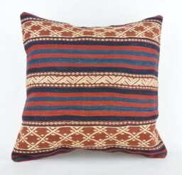 Kilim Pillow, Wool Kilim Pillow From Sarkoy 50x50 cm, 20x20 - thumbnail 1