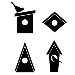 Birdhouse Wall Decal Pattern - Modern Vinyl Art Stickers - thumbnail 3