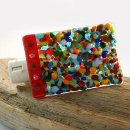 Dance Of Colors Fused Glass Night Light - thumbnail 1