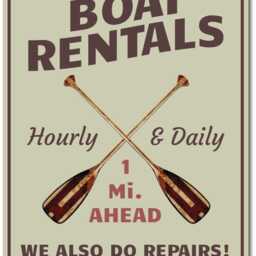 Boat Rentals Metal Sign, Lake Rental Nautical Wall Art, Cabin Decor, Dock Activity Sign - thumbnail 3