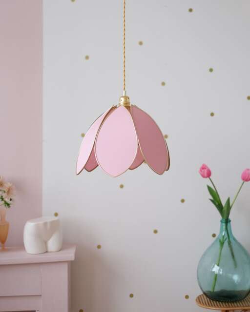 Simple Flower Pendant Light - Sugar & Gold - image 1