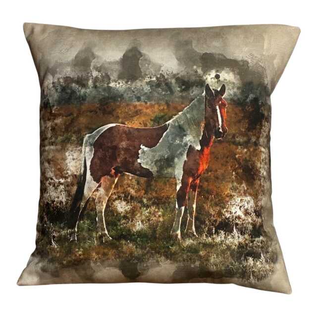"Equestrian Horse Country Print Pillow Scatter Cushion Covers - 16"" X 16" - image 1