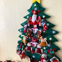 Decorative Fir Tree Made Of Felt. Christmas Decor. Felt . Advent Calendar. Christmas Gifts.christmas Decor - thumbnail 2