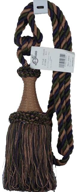 Decorative Drapery Curtain Tassel Tieback - Conso 11808 N11 Tobacco Brown Purple Sold By The Piece - image 1