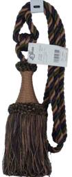 Decorative Drapery Curtain Tassel Tieback - Conso 11808 N11 Tobacco Brown Purple Sold By The Piece - thumbnail 1