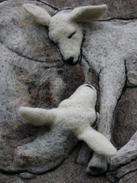 Needle Felted Sheep Wall Hanging Handmade Wool Art Decor - image 1
