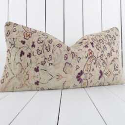Vintage Kilim Pillow Cover, 12x24 Inch Turkish Anatolian Home Decor - thumbnail 3