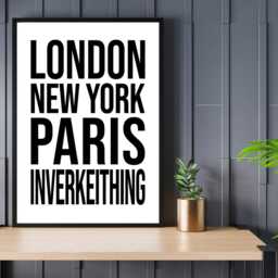 Inverkeithing Iconic Bold Town Scotland Print Poster - Fife Gift Bespoke A5 A4 A3 Framed Or Unframed - thumbnail 2