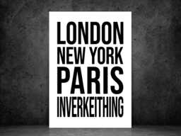 Inverkeithing Iconic Bold Town Scotland Print Poster - Fife Gift Bespoke A5 A4 A3 Framed Or Unframed - thumbnail 1
