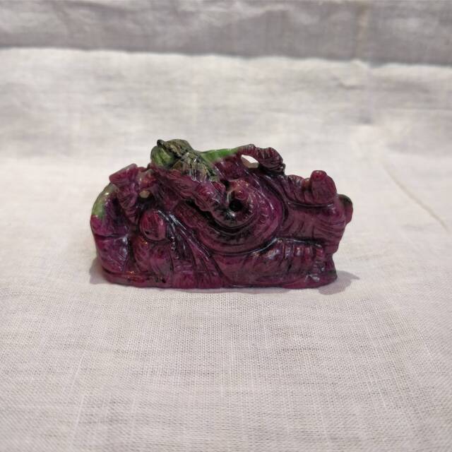 Ruby Ganesha, 490 Caret Zoisite Gemstone Ganesha, Hindu God Lord Figurine, Ganesh Idol, Spiritual Figurines - image 1