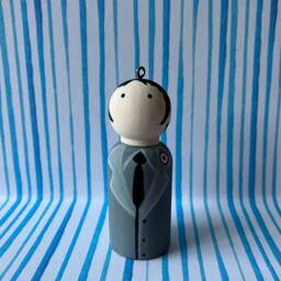 Paul Weller Inspired Christmas Ornament Hand-Painted Peg Doll - 6cm - thumbnail 2