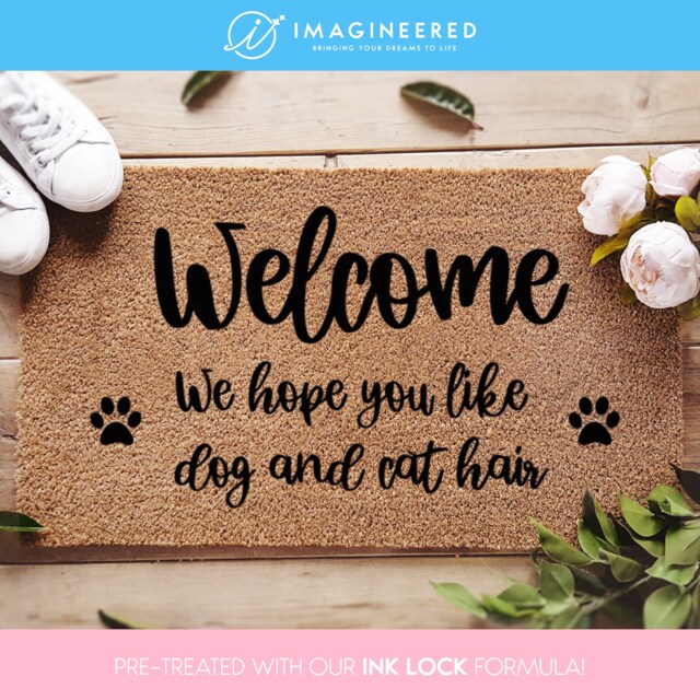 Dog & Cat Hair Doormat - Lover Welcome Gift Pawprints Funny Door Mat Housewarming - image 1