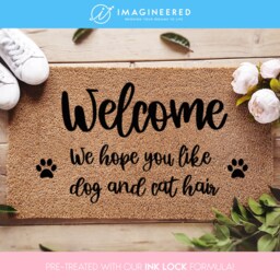 Dog & Cat Hair Doormat - Lover Welcome Gift Pawprints Funny Door Mat Housewarming - thumbnail 1