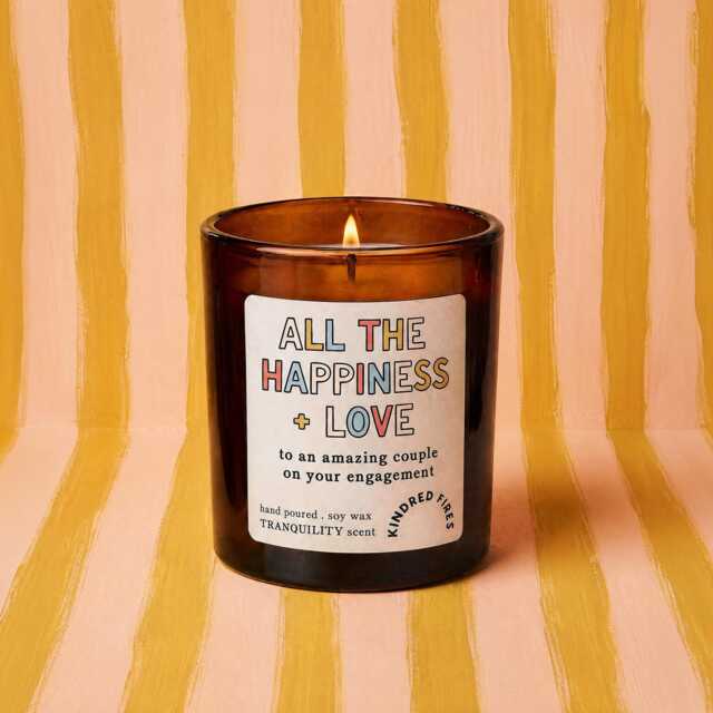 Engagement Gift Happiness & Love Colourful Scented Candle - image 1