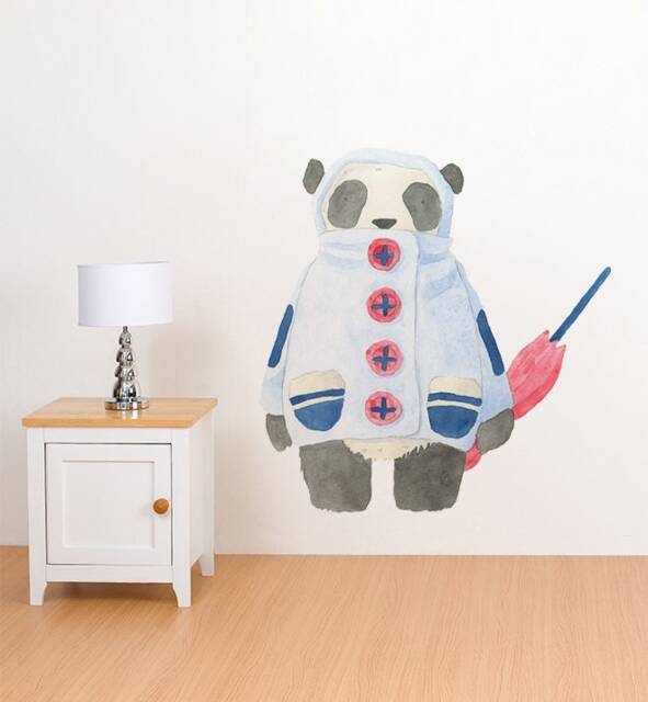 Cold Panda Wall Sticker Decal - Nursery Stickers, Animal Decals, Home Decor, Baby Room, Art, Girl, Boy