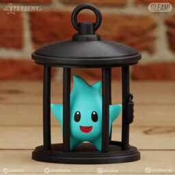Lumalee in Cage Inspired Figure - Cute Star Gamer Collectible, 3D Printed Mario Galaxy Decor - 7cm, 10cm, 14cm - thumbnail 2
