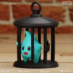 Lumalee in Cage Inspired Figure - Cute Star Gamer Collectible, 3D Printed Mario Galaxy Decor - 7cm, 10cm, 14cm - thumbnail 4