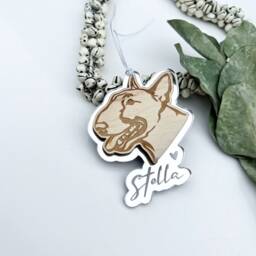 Personalised Bull Terrier Dog Christmas Ornament, Decoration, Terrier Bauble, Wooden Dog Ornaments - thumbnail 4