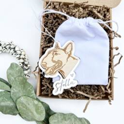 Personalised Bull Terrier Dog Christmas Ornament, Decoration, Terrier Bauble, Wooden Dog Ornaments - thumbnail 2