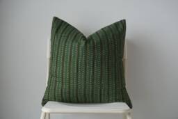 "Block Print Pillow Cover Indian Batik Textile, Natural Dyed - 20"" X 20" - thumbnail 1