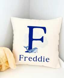 Whale Nursery Accessories, Boy Decor, Cushion Boys Bedroom, Nautical Boy, Sea Life Pillow, Ocean Bedroom - thumbnail 1