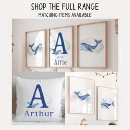 Whale Nursery Accessories, Boy Decor, Cushion Boys Bedroom, Nautical Boy, Sea Life Pillow, Ocean Bedroom - thumbnail 2