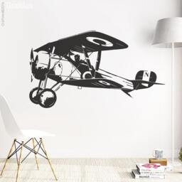 Airplane Biplane - Wall Decal Sticker Decoration Tattoo Interior Design Motif W601 - thumbnail 3