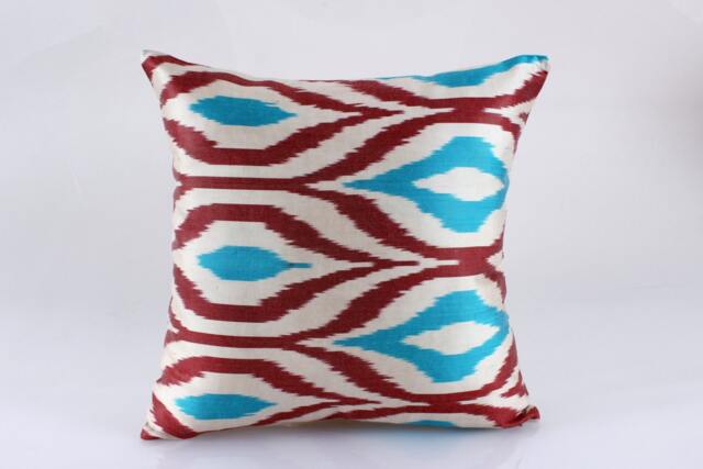 Ikat Pillow, Hand Woven Pillow Cover, Throw Pillows, Designer Decorative Accent Pillows - image 1