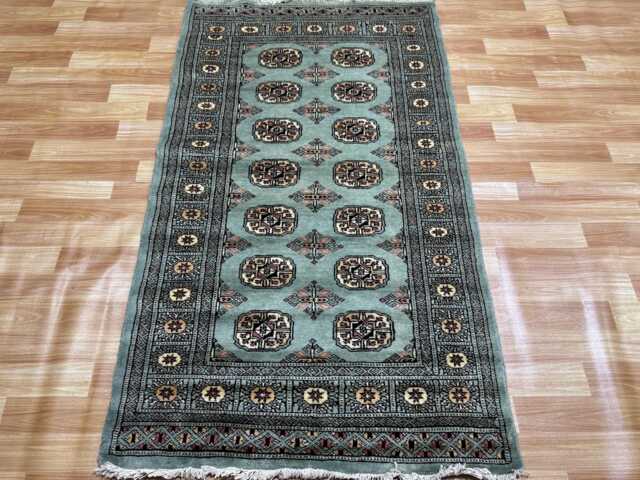 3x5 Pistachio Green Bokhara Rug - Washable Kitchen Wool Living Room Hand Knotted Wall Turkish - image 1