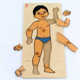 Wooden Puzzle, Natural Educational Game For Toddler, Learning Body Girl & Boy - thumbnail 2