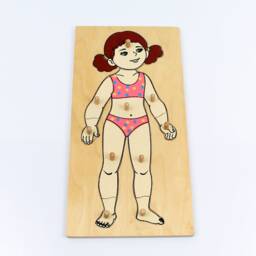Wooden Puzzle, Natural Educational Game For Toddler, Learning Body Girl & Boy - thumbnail 4