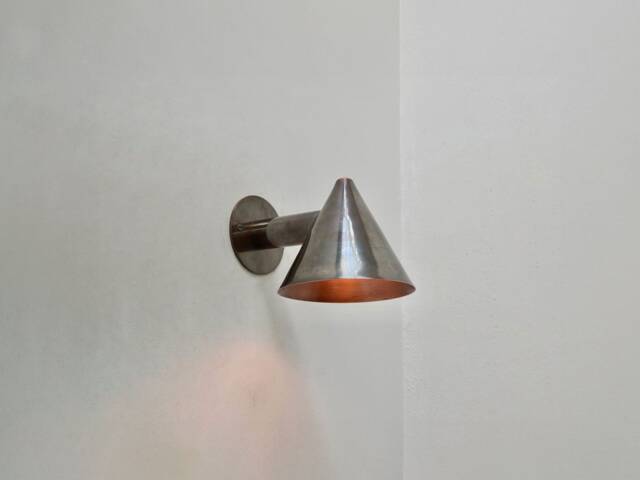 Small Cone Indoor Outdoor Sconce Lighting, Mid Century Copper Wall Lamp, Scandinavian Light Fixture, Modern Bedroom Lamp - image 1