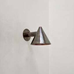 Small Cone Indoor Outdoor Sconce Lighting, Mid Century Copper Wall Lamp, Scandinavian Light Fixture, Modern Bedroom Lamp - thumbnail 2