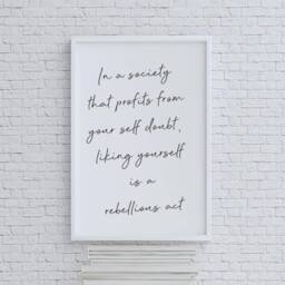 A4 Wall Art Print - Inspirational Black & White Home Quote - thumbnail 1