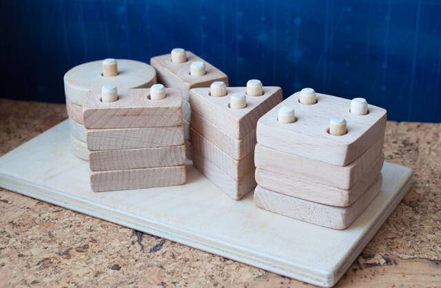 Wooden Sorter, Natural Wood First Sorting Toy, Montessori Baby Toy, Gift For Baby, Jigsaw Puzzle, Toy - image 1