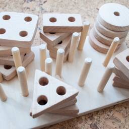 Wooden Sorter, Natural Wood First Sorting Toy, Montessori Baby Toy, Gift For Baby, Jigsaw Puzzle, Toy - thumbnail 4