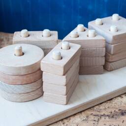 Wooden Sorter, Natural Wood First Sorting Toy, Montessori Baby Toy, Gift For Baby, Jigsaw Puzzle, Toy - thumbnail 2