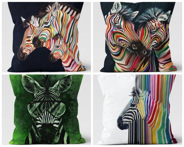 Zebra Cushion Cover/Black&white Print Case/Animal Home Decor/Zebra Decorative Pillow Case/Farmhouse Decor - image 1