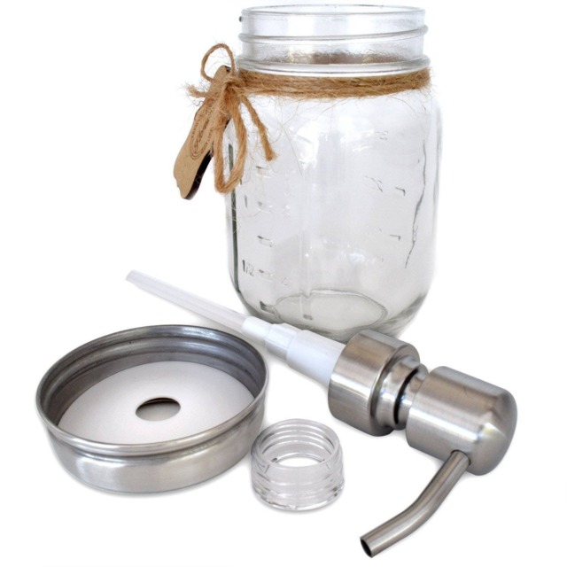 50 Packs Mason Jar Soap Dispenser-Rustproof 304 Stainless Steel Pump & Lid Diy No Jars - image 1
