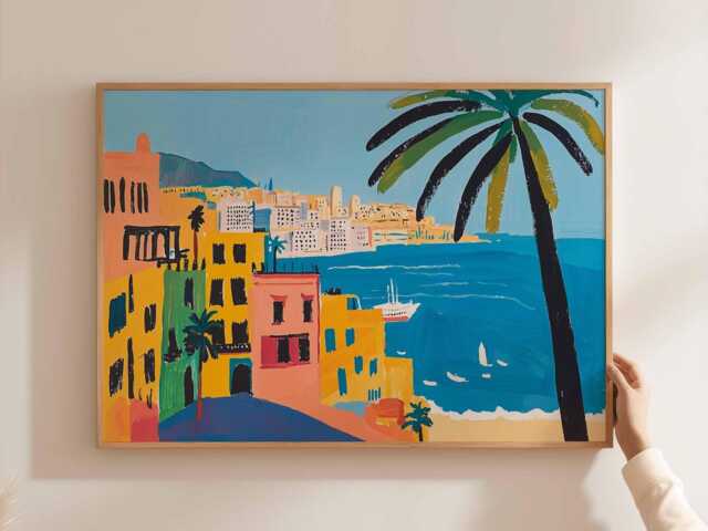 Beirut Cityscape Poster Lebanon Travel Art, Middle East Decor - image 1
