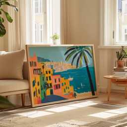 Beirut Cityscape Poster Lebanon Travel Art, Middle East Decor - thumbnail 3