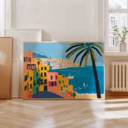Beirut Cityscape Poster Lebanon Travel Art, Middle East Decor - thumbnail 2