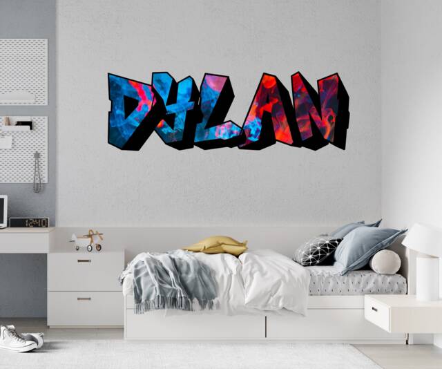 Graffiti Ink Personalized Wall Stickers Custom Name Teenagers, Children's Room Decorations Removable Decal Home Decor Art - image 1