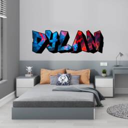 Graffiti Ink Personalized Wall Stickers Custom Name Teenagers, Children's Room Decorations Removable Decal Home Decor Art - thumbnail 3