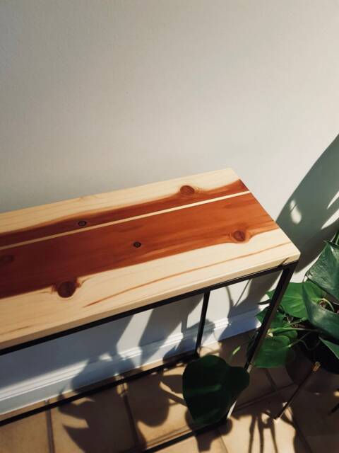 Unique Console Made Of Sequoia Wood With Brass Inlay - Handmade in Germany - image 1