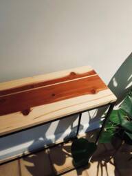 Unique Console Made Of Sequoia Wood With Brass Inlay - Handmade in Germany - thumbnail 1